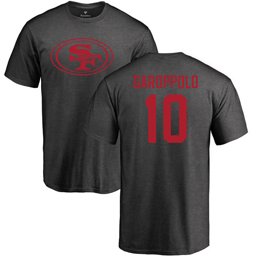 Men San Francisco 49ers Ash Jimmy Garoppolo One Color #10 NFL T Shirt